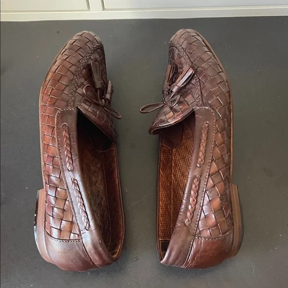 Sesto Meucci Vntg Nicole Iconic Woven Brown Leather Tassel Loafers. Size 8N. D6 - Picture 5 of 9